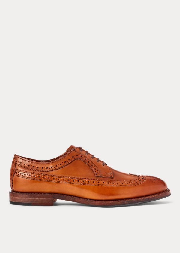 Polo Ralph Lauren Sanderson Burnished Wingtip Sko Herre Danmark (JQHTM1960)